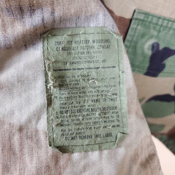 Army Hot Weather Combat Coat in Woodland Camo Size L Blanchard - Picture 10 of 11